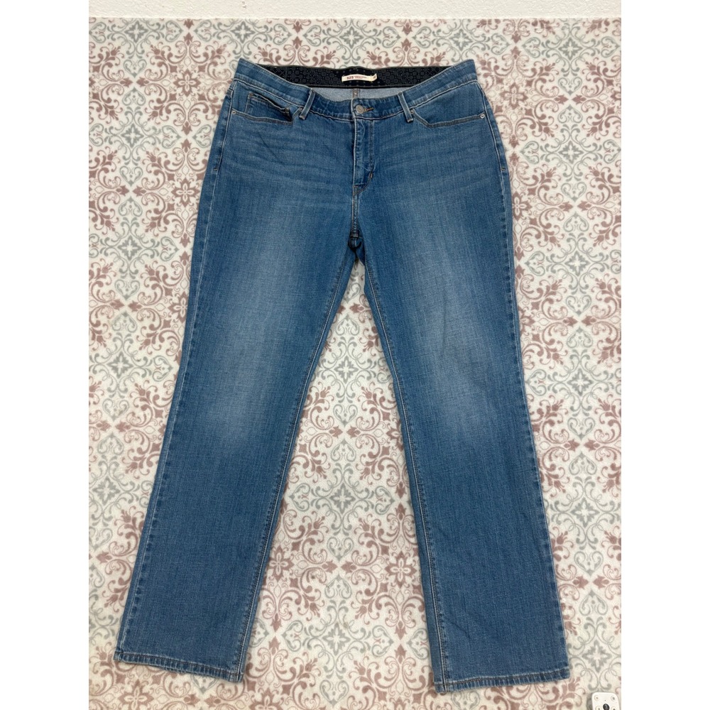 Levis 525 Perfect Waist Straight Leg Jeans Blue Medium Wash 14S W32 L30